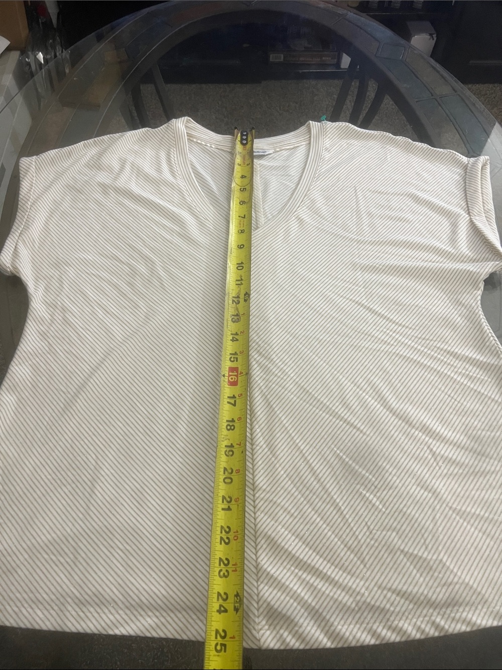 Tommy Bahama Cream and Ivory V-Neck Short Sleeve Top - Picture 5 of 9